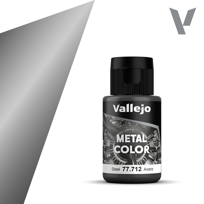 Vallejo 77.712 Oceľová metalická airbrush farba 32 ml