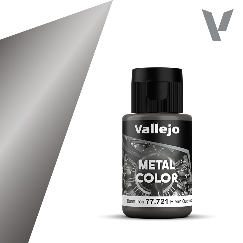 Vallejo 77.721 šedo hnedá (prepálená oceľ) metalická airbrush farba 32 ml