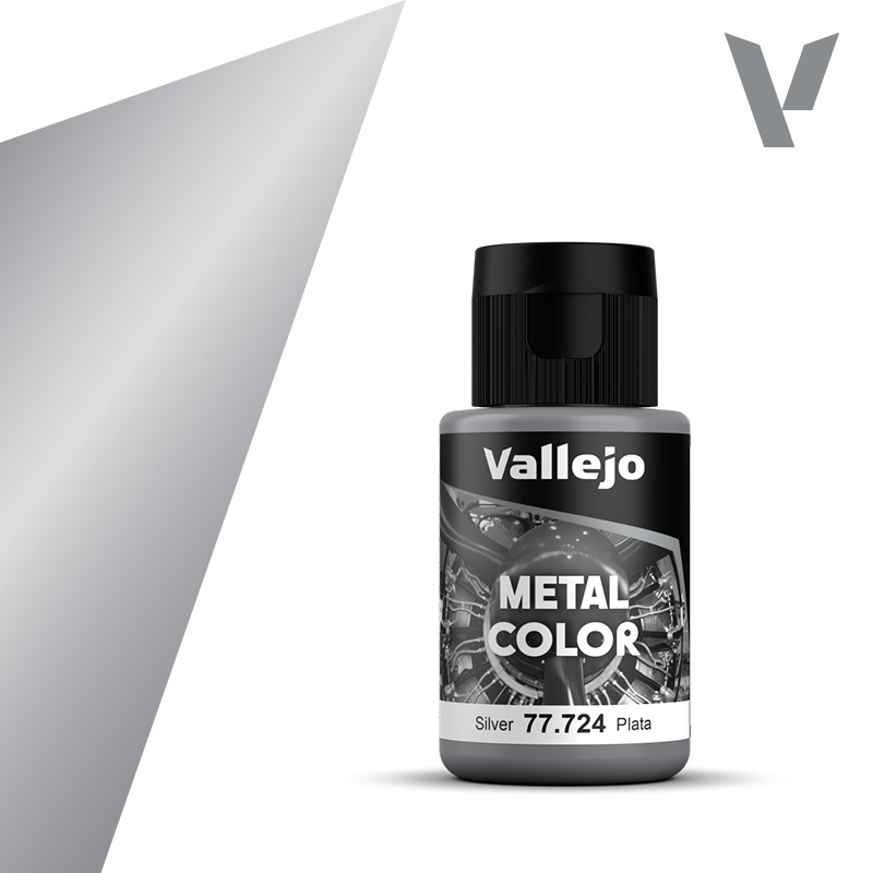 Vallejo 77.724 Strieborná metalická airbrush farba 32 ml