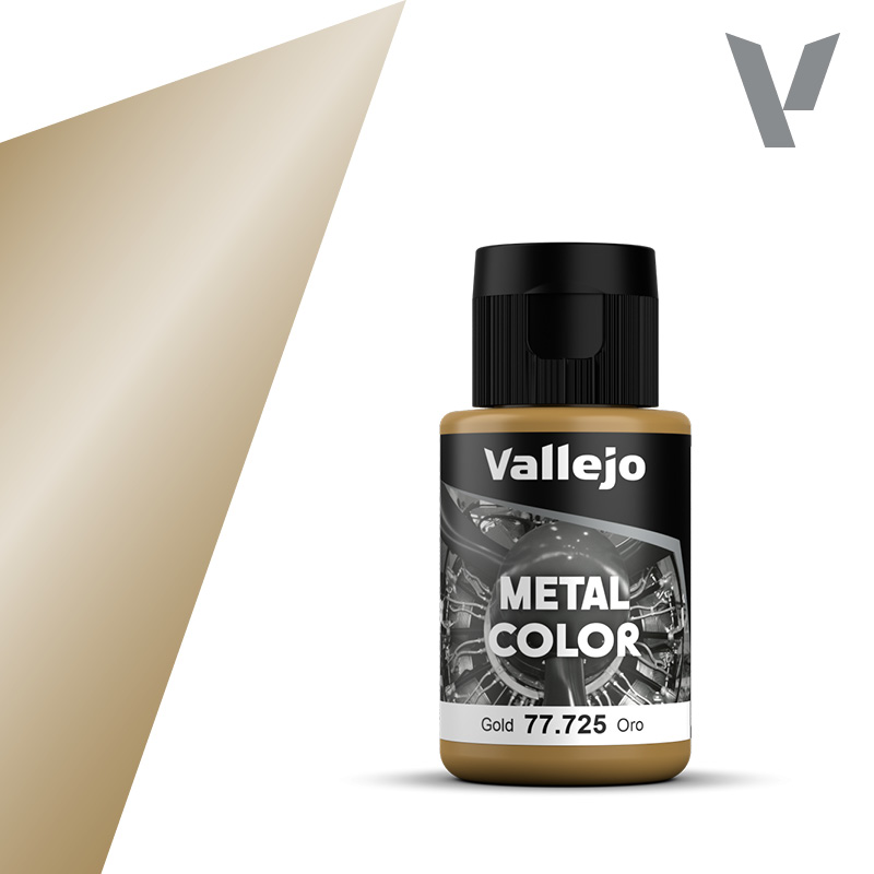 Vallejo 77.725 Zlatá metalická airbrush farba 32 ml
