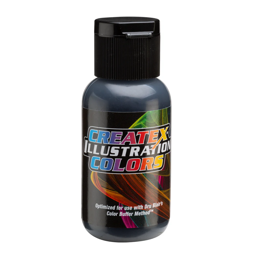 Ilustračná Šedá airbrush farba CreateX 30 ml – 5066 Transparent Paynes Grey