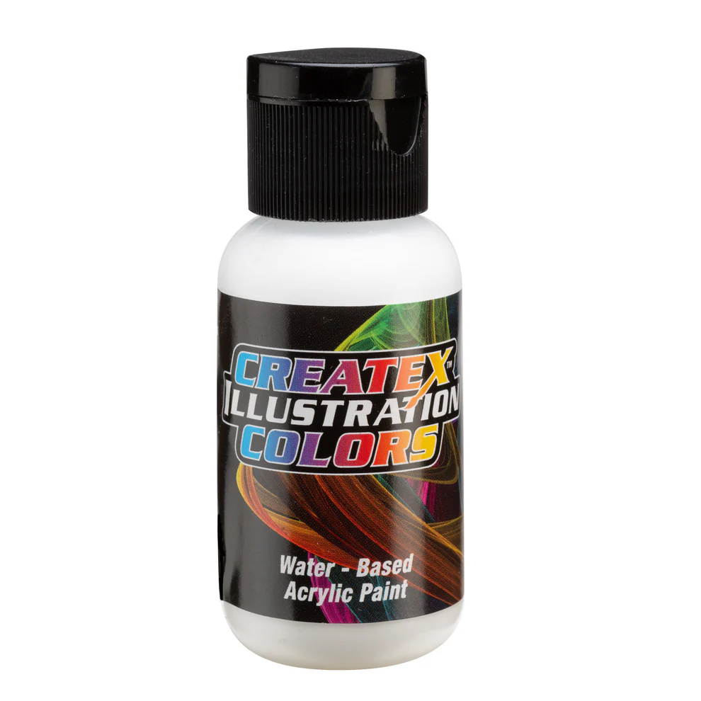Ilustračná Nepriehľadná biela airbrush farba CreateX 30 ml – 5068 Opaque White