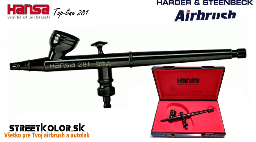 Airbrush striekacia pištoľ HARDER & STEENBECK Hansa Topline 281 Black 0,2 mm