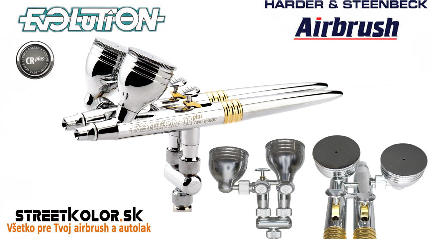 Airbrush striekacia pištoľ HARDER & STEENBECK Evolution CRplus twin 0,4+0,6mm