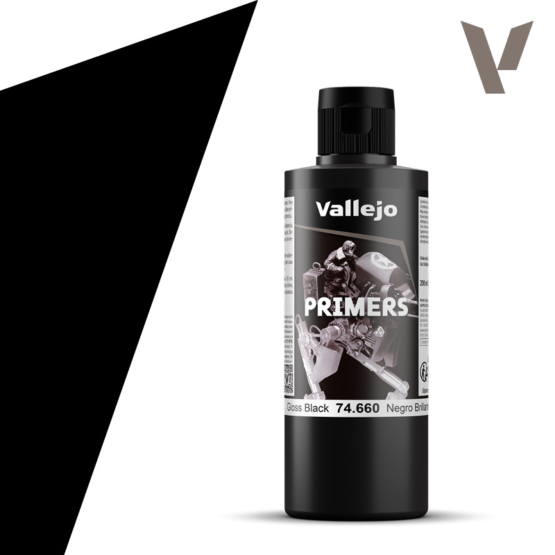 Vallejo 74.660 Surface Primer Gloss Black - Lesklý čierny základ 200ml