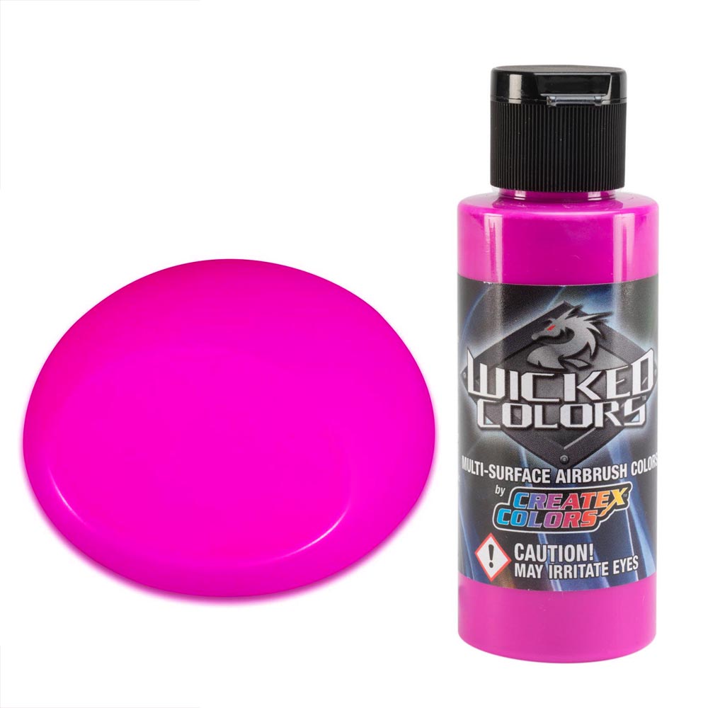 Wicked W021 Fluorescenčná Malinová Farba 60ml (WICKED W021 RASPBERRY AIRBRUSH PAINT 2 FL. OZ - 60ML)