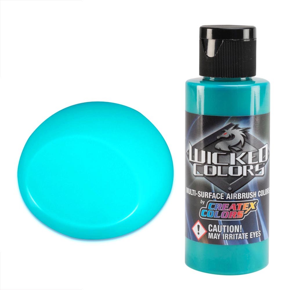 Wicked W019 Fluorescenčná Tyrkysová Farba 60ml (WICKED W019 AQUA FLUORESCENT AIRBRUSH PAINT)