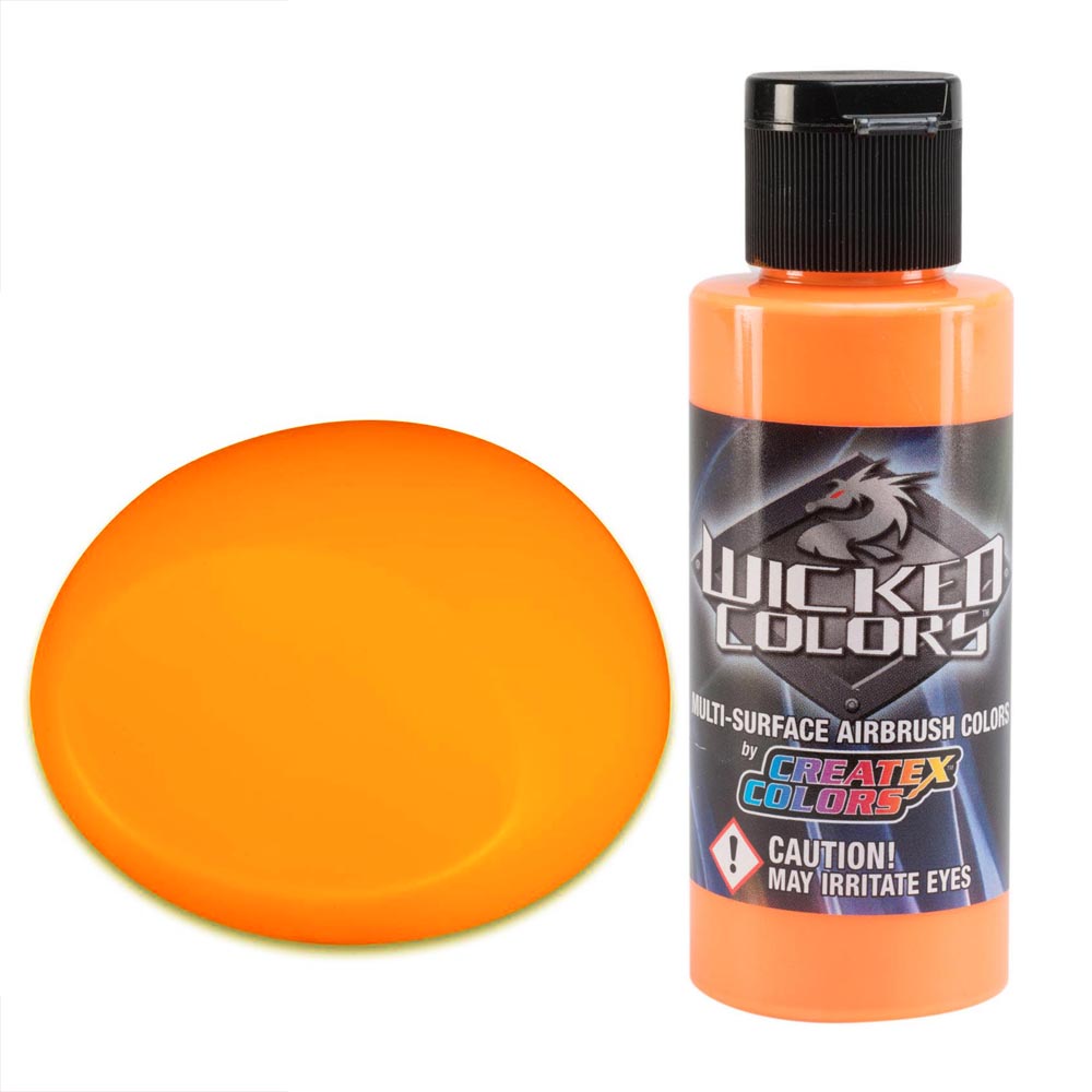 Wicked W025 Fluorescenčná Oranžová Farba 60ml (WICKED W025 FLUORESCENT SUNBURST AIRBRUSH PAINT 2 FL.)