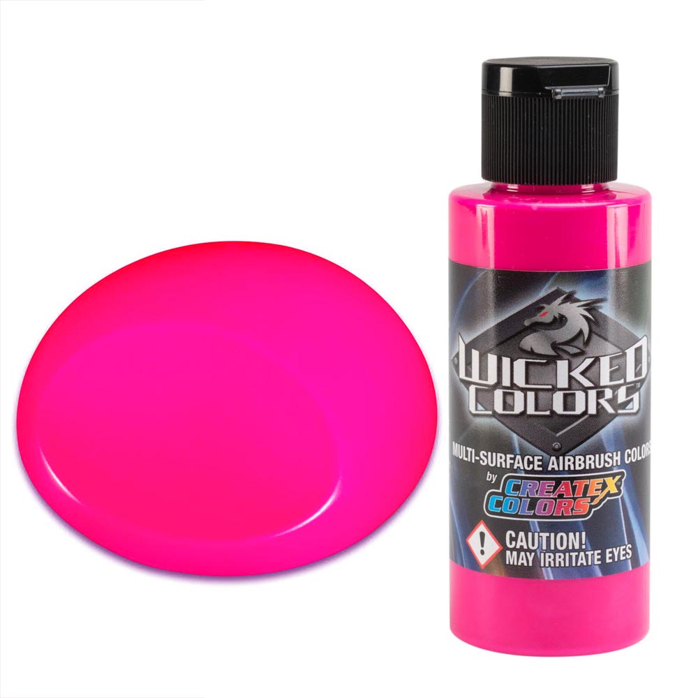 Wicked W029 Fluorescenčná Fialová Farba 60ml (WICKED W029 FLUORESCENT MAGENTA AIRBRUSH PAINT 2 FL. OZ)