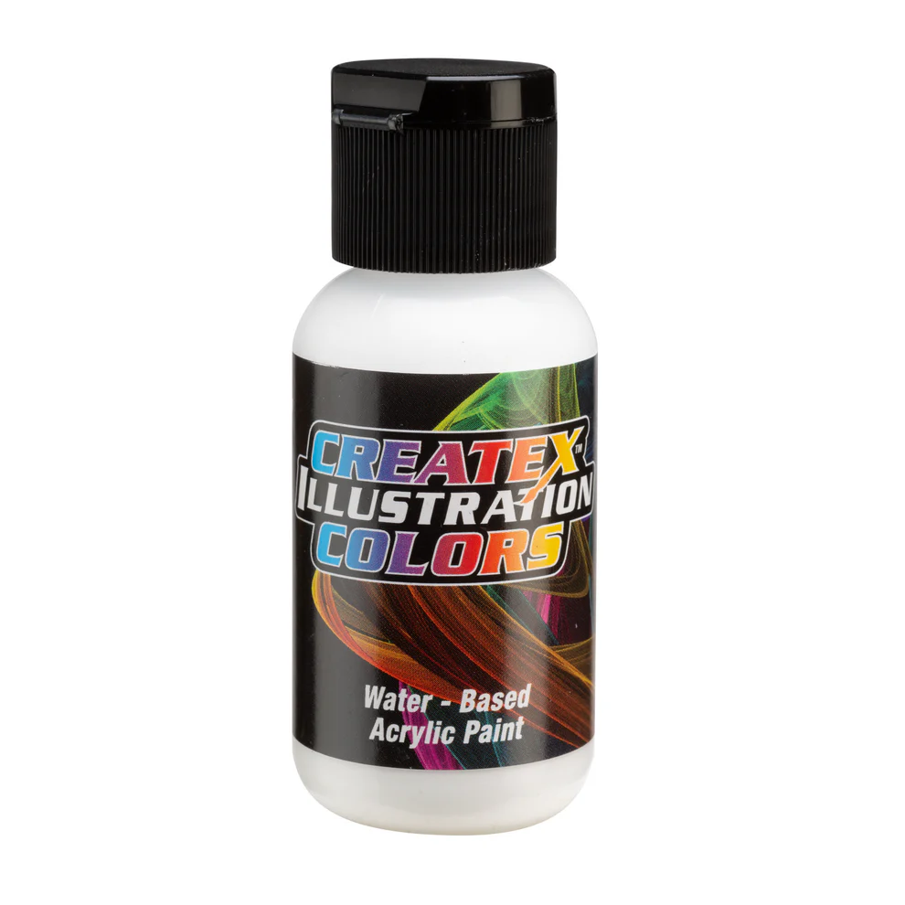 Ilustračná Biela airbrush farba CreateX 30 ml – 5050 Transparent White