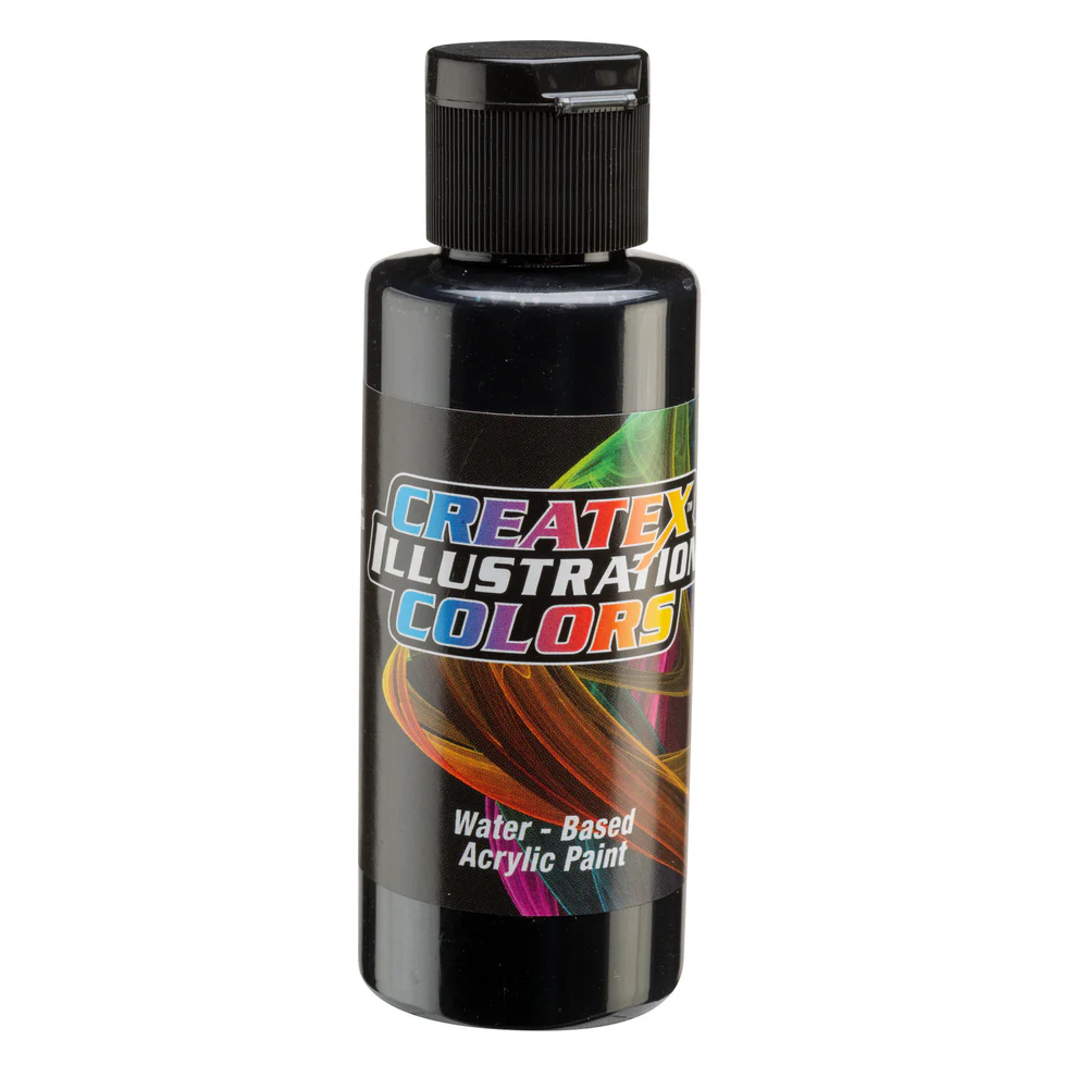 Ilustračná Čierna airbrush farba CreateX 60 ml – 5051 Transparent Black