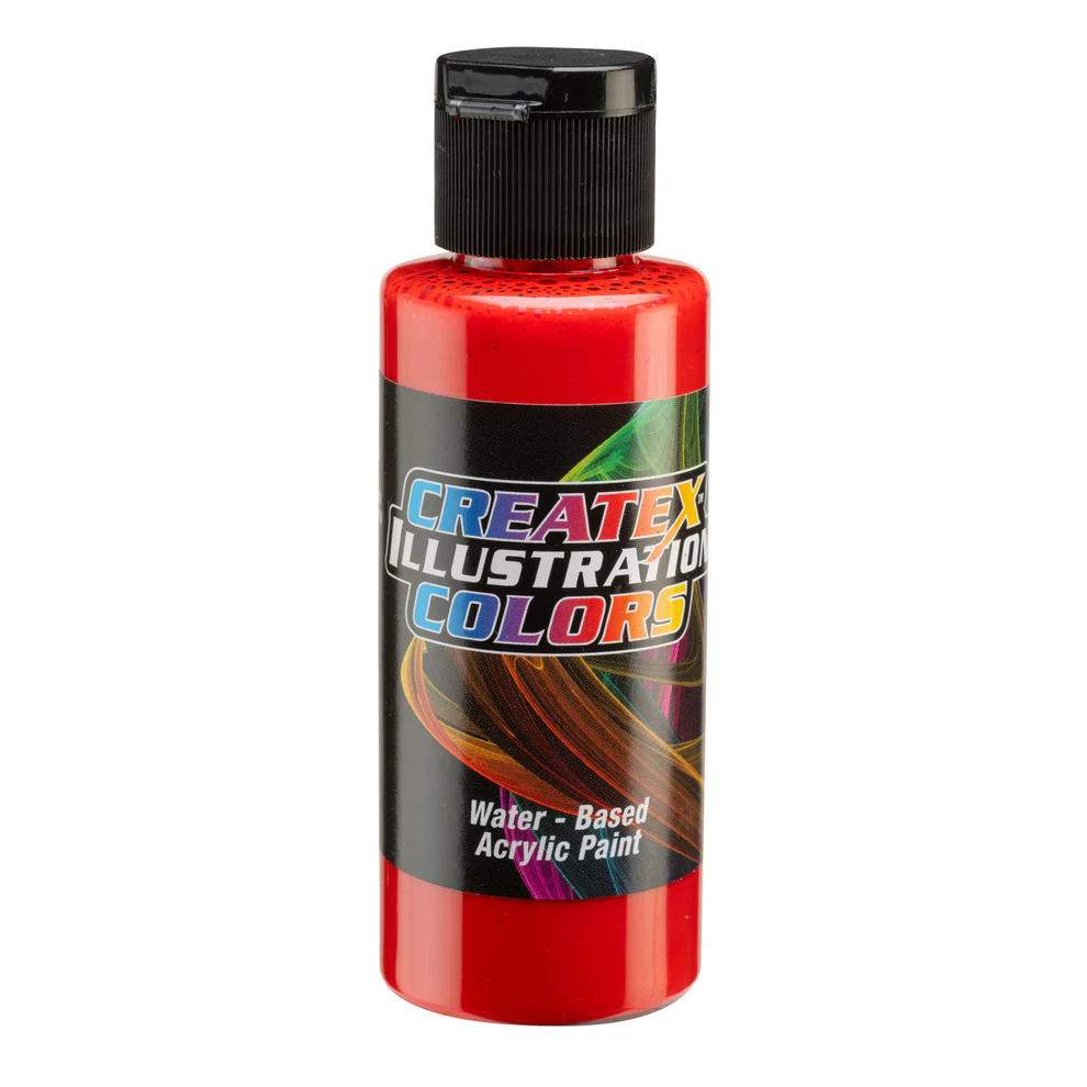 Ilustračná Červená airbrush farba CreateX 60 ml – 5053 Transparent Scarlet Red