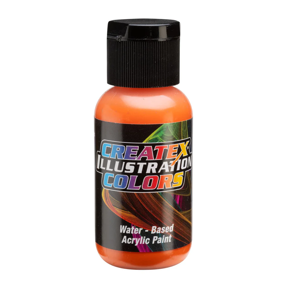 Ilustračná Oranžová airbrush farba CreateX 30 ml – 5054 Transparent Orange