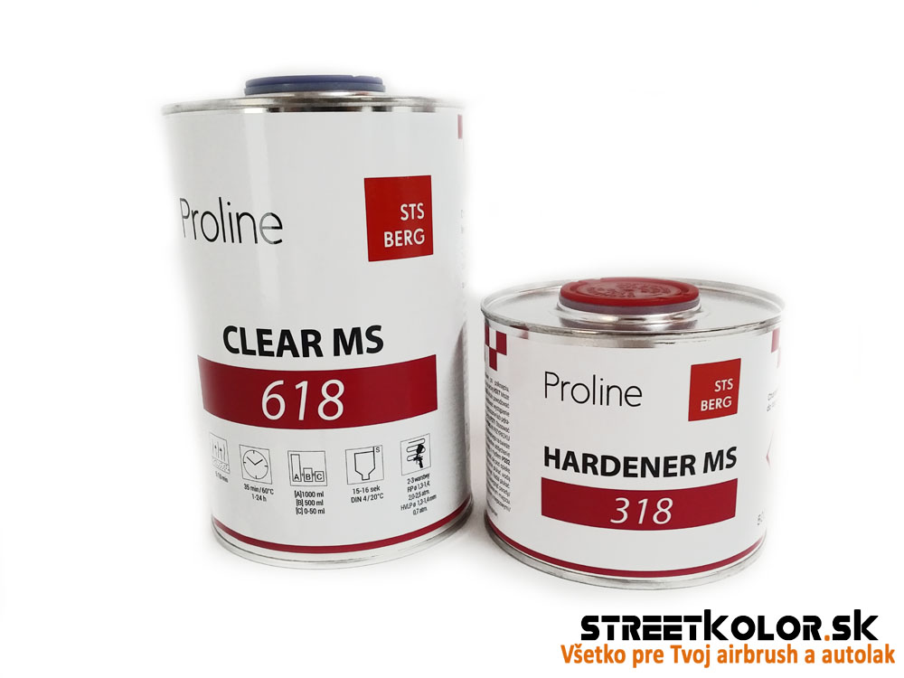 Akrylový číry lak PROLINE 618 PREMIUM MS 2:1 (1l laku + 0,5l tužidla + riedidlo)