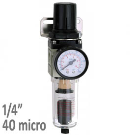 Regulátor tlaku s filtrom, automatický vypúšťací ventil, vnútorný závit:1/4"