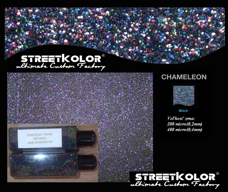 KolorPearl Brilliant farba riedidlová, Odtieň Chameleón Čierny,200micro