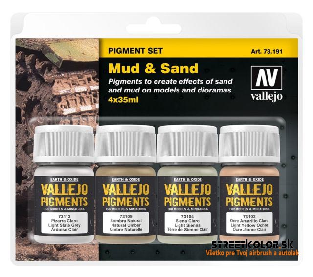 Vallejo pigment - Mud and Sand set 73191 4 x 30ml