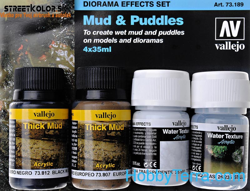 Vallejo pigment  Set Mud and Puddles  73189  4 x 30ml