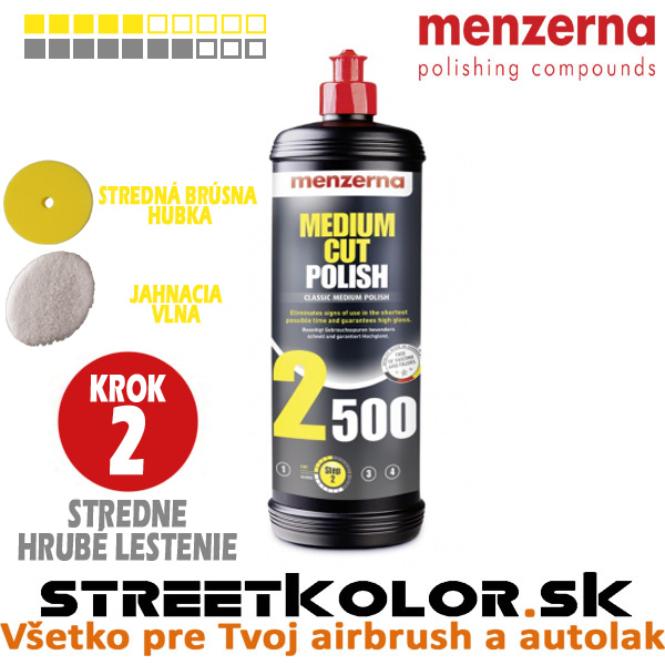 Menzerna 2500, stredná leštiaca pasta, 1000ml