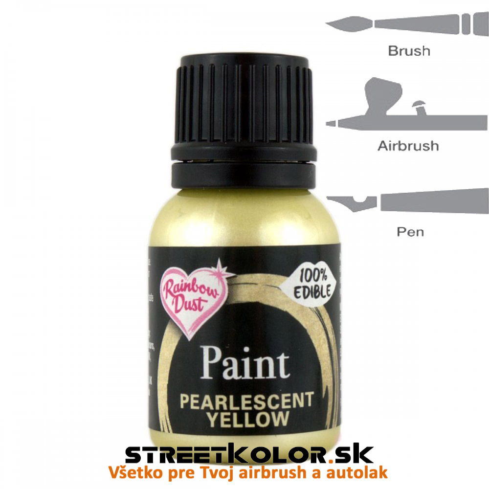 Potravinárska farba metalická Rainbow Dust Žltá, 25 gramov