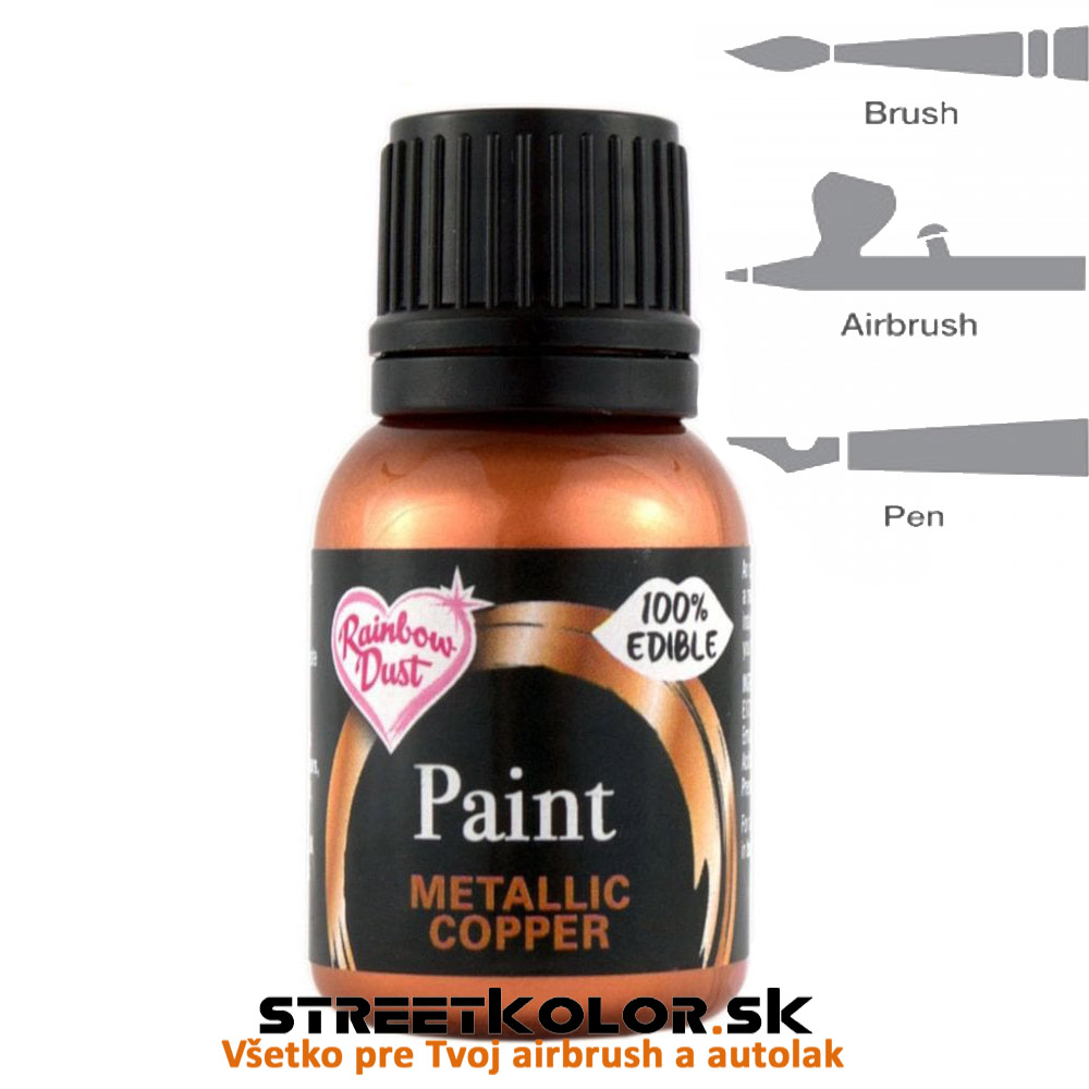 Potravinárska farba metalická Rainbow Dust Medená, 25 gramov