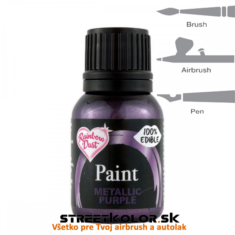 Potravinárska farba metalická Rainbow Dust fialová, 25 gramov