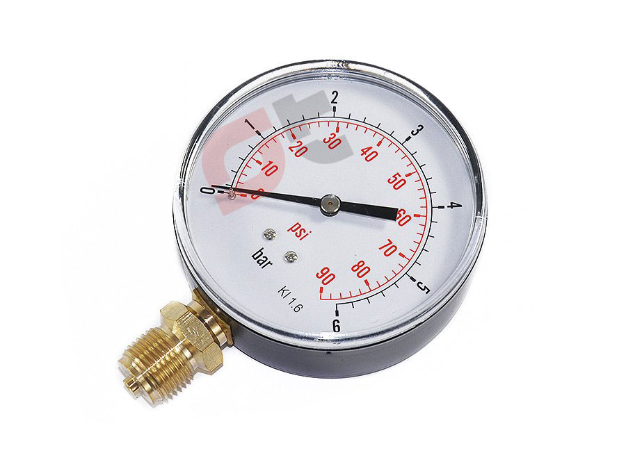 Tlakomer - manometer 0-10bar - spodné pripojenie, Vstupný závit: 1/8", priemer 40mm
