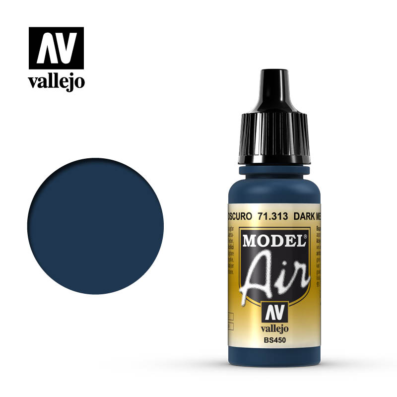 Vallejo 71.313 tmavá stredomorská modrá akrylová airbrush farba 17 ml