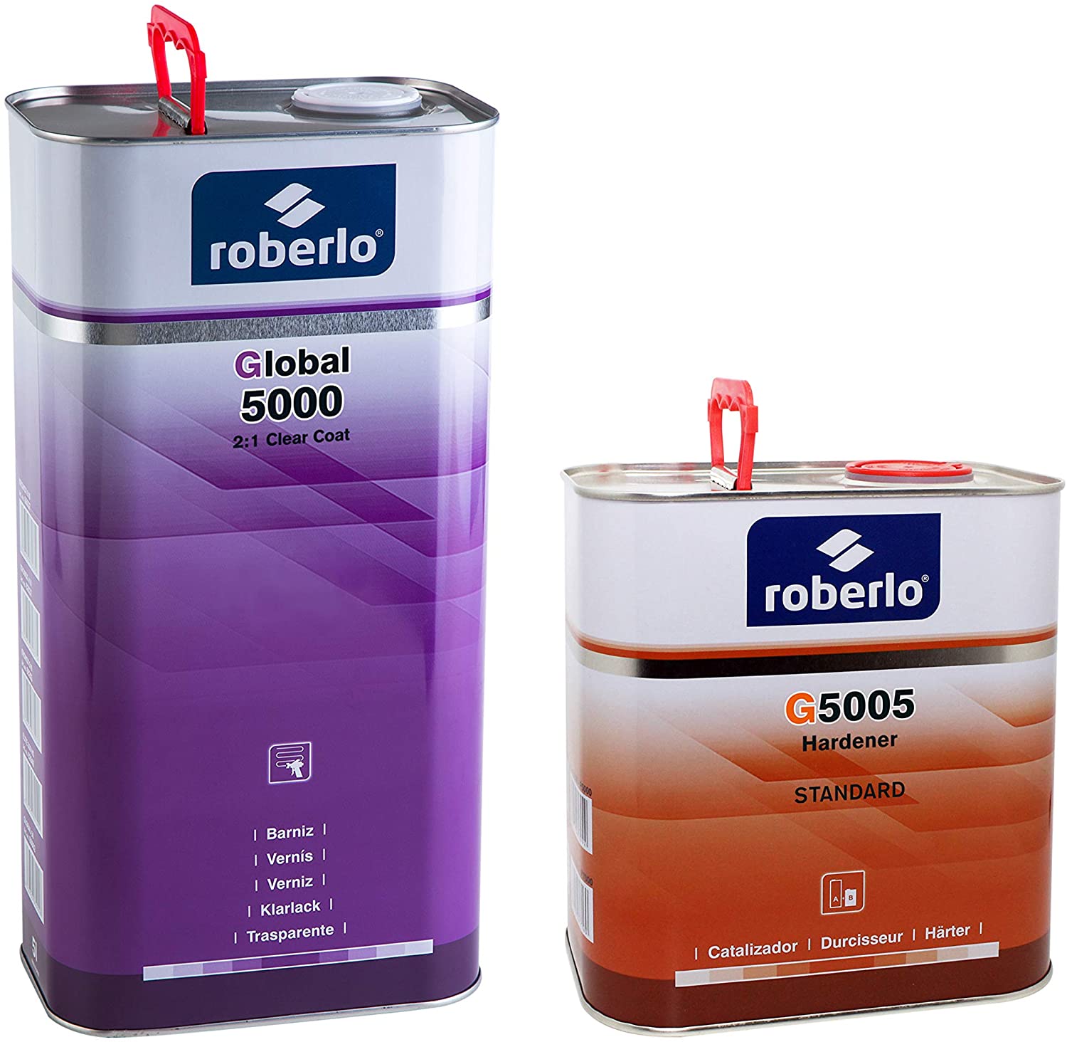 Lesklý číry lak ROBERLO GLOBAL 5000 2:1, 1 liter + 500ml tužidla + riedidlo
