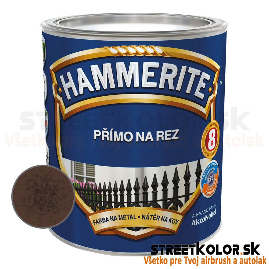 Hammerite Priamo na hrdzu, Hnedý kladivkový, 250ml