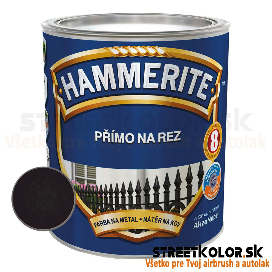 Hammerite Priamo na hrdzu, Čierny kladivkový, 250ml