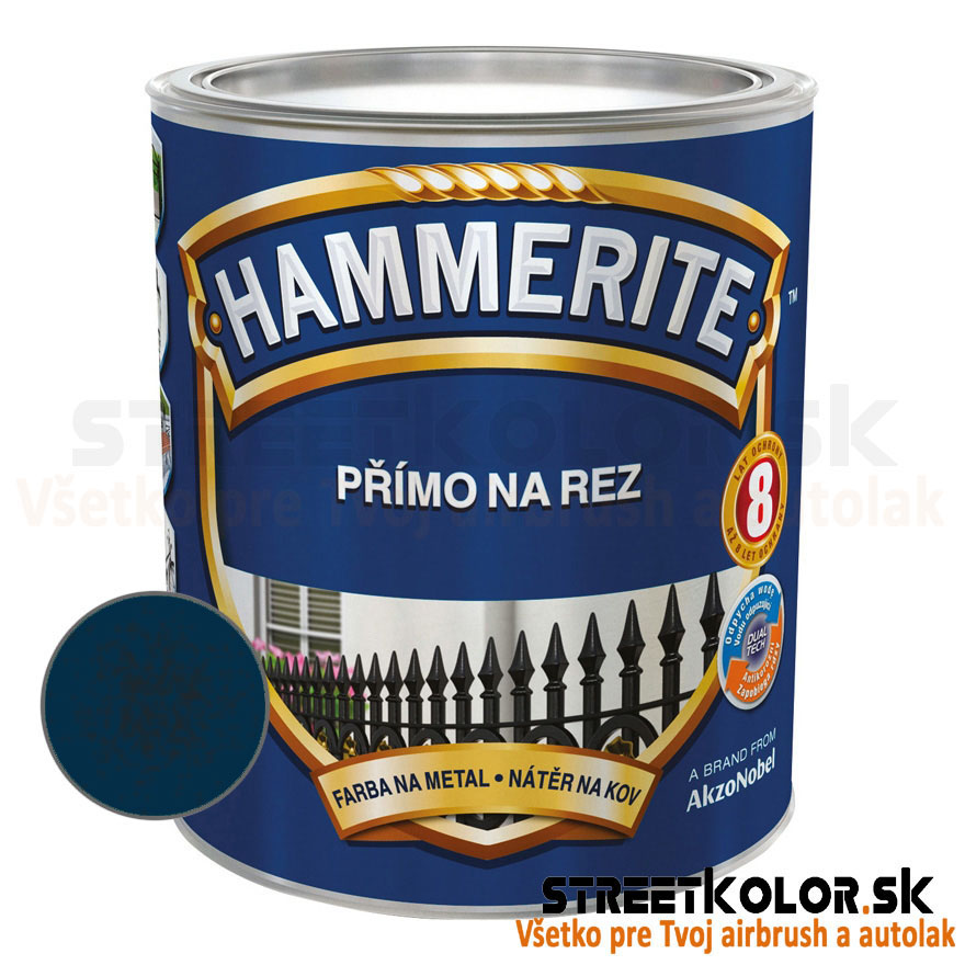 Hammerite Priamo na hrdzu, Tmavo Modrý kladivkový, 250ml