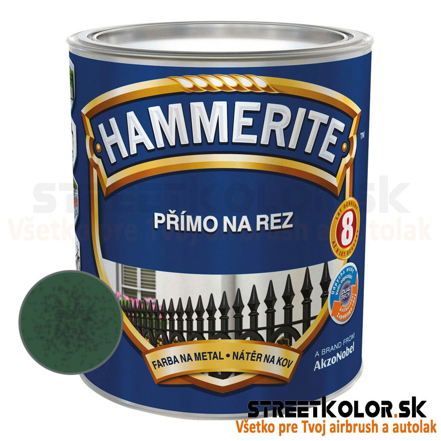 Hammerite Priamo na hrdzu, Tmavý Zelený kladivkový, 250ml