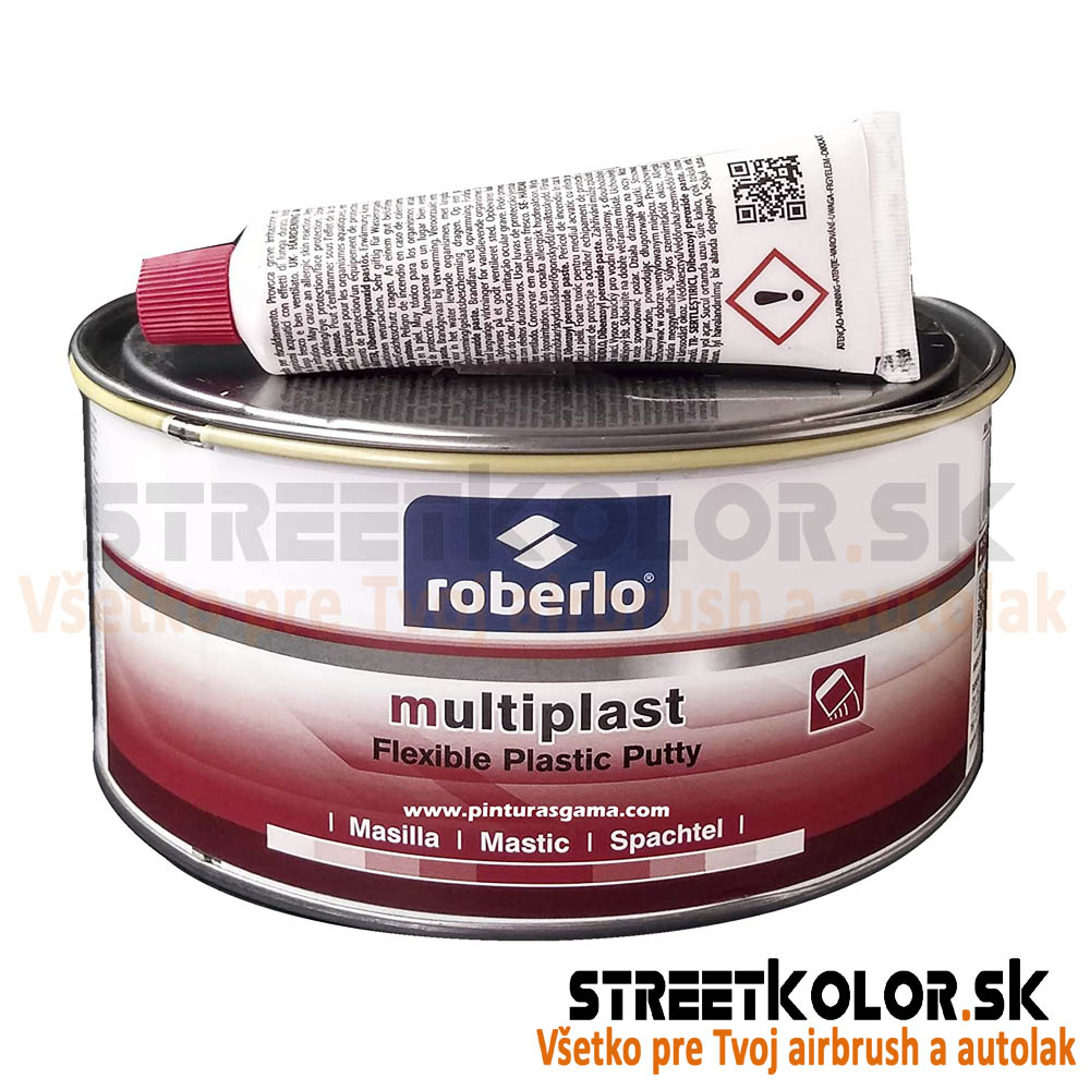 Roberlo multiplast ANTRACIT - Flexibilný stierkový tmel na plasty, 1,0kg