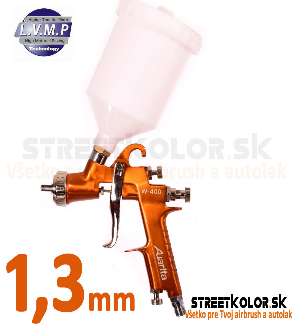 Striekacia pištoľ Auarita W-400 1,3mm LVMP, spotreba vzduchu 156-269l/min.