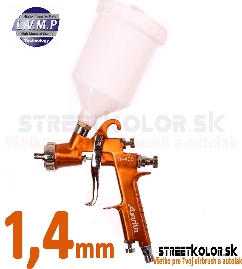 Striekacia pištoľ Auarita W-400 1,4mm LVMP, spotreba vzduchu 156-269l/min.