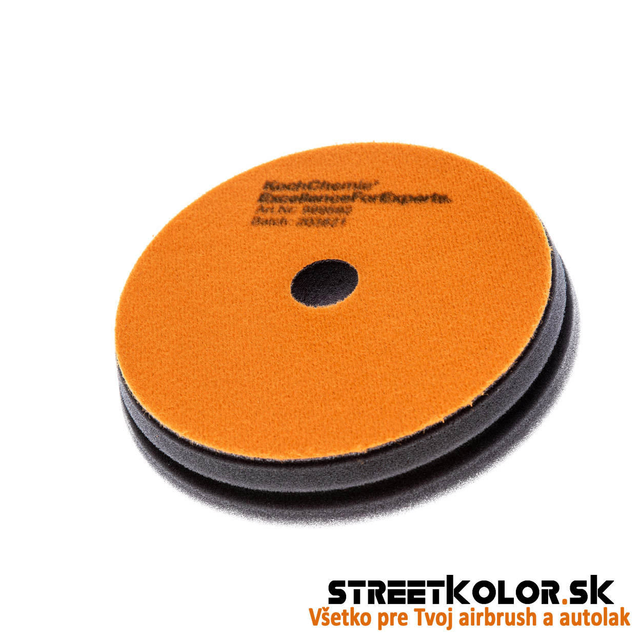 KochChemie Stredne tvrdý oranžový leštiaci kotúč na jednokrokové leštenie 150x23
