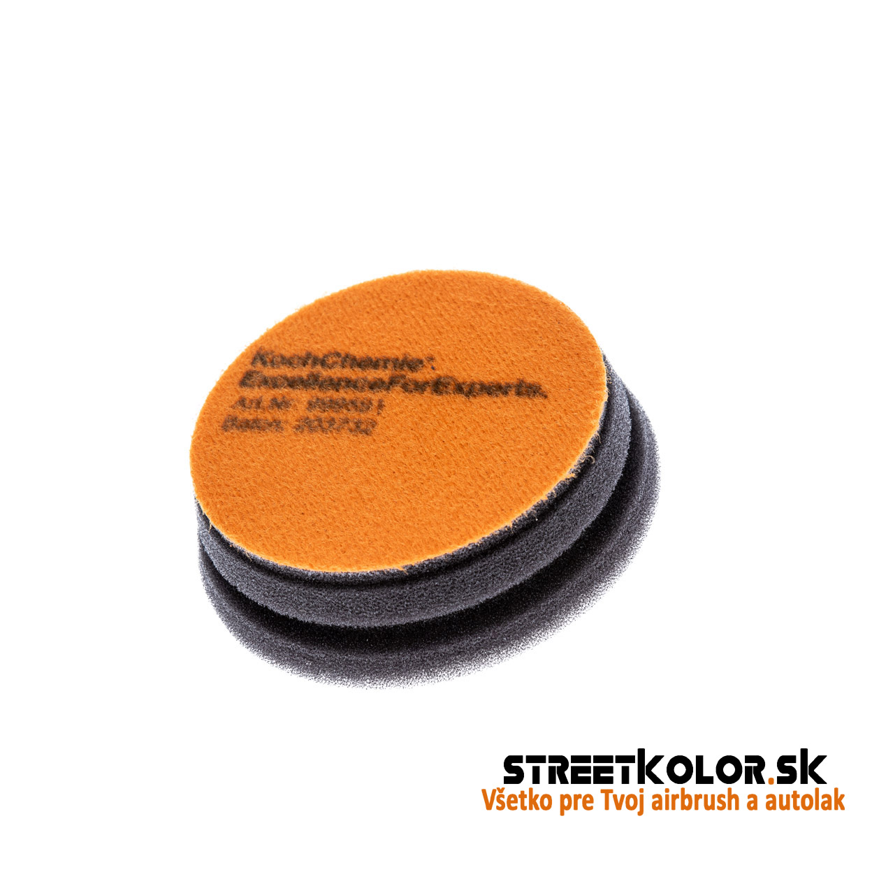 KochChemie Stredne tvrdý oranžový leštiaci kotúč pre jednokrokové leštenie 76x23