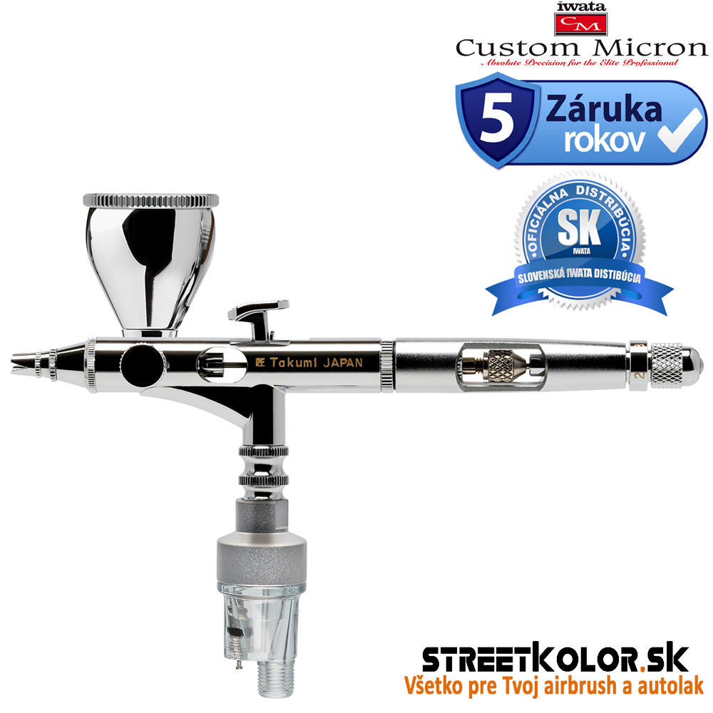 Iwata Custom Micron TAKUMI 0,18mm airbrush pištoľ s bočným kalíškom