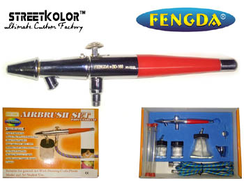 Airbrush pištoľ FENGDA® BD-168K, 0,5 + 0,8 + 1,0 mm, Samocentrovacie trysky