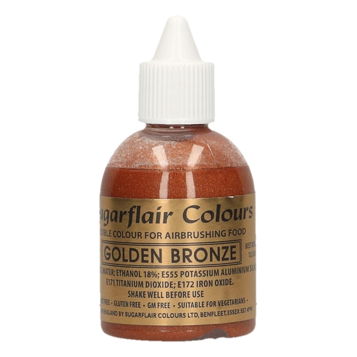Sugarflair GOLDEN BRONZE, Bronzová potravinárska airbrush farba, 60ml