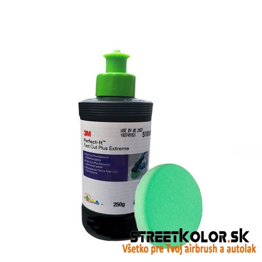 Hrubý brúsna set: 250ml pasta 3M Fast Cut Extreme 51818 + 75mm 3M kotúč 50499