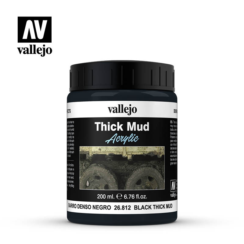 Vallejo Diorama Effects  BLACK THICK MUD - ČIERNE BLATO,  200 ml