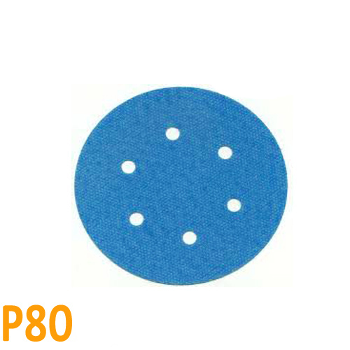 Brúsny papier pre excentrickú brúsku, P80, Priemer: 125mm, 6 dier, 1 kus