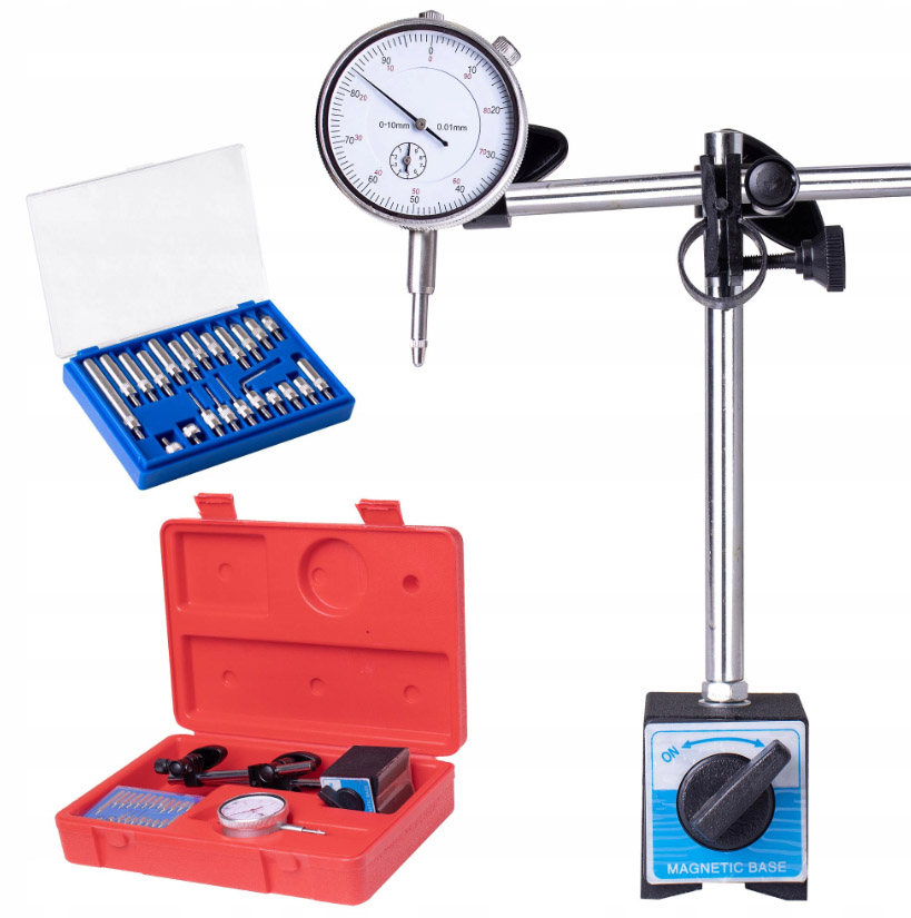 Tester hádzavosti a hrúbky s mikrometrom a magnetickým držiakom a adaptérmi