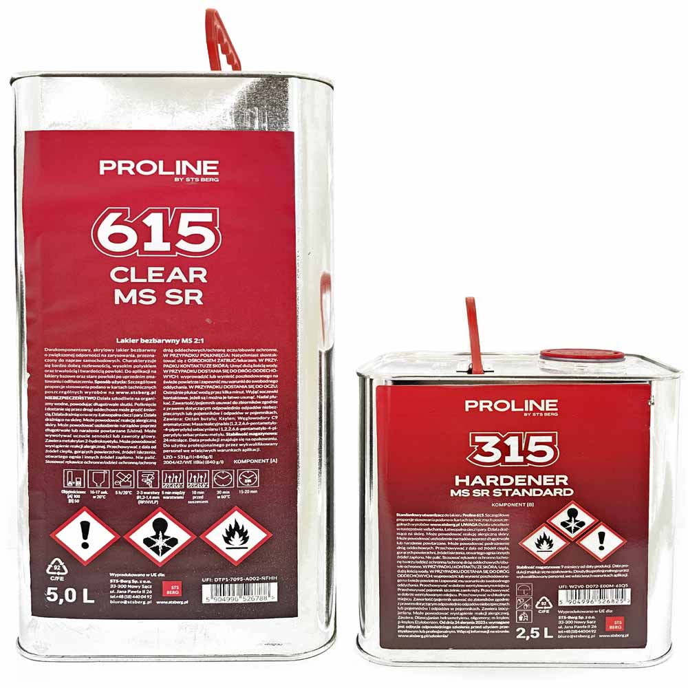 Keramický číry lak PROLINE 615 PREMIUM MS 2:1 (5L laku + 2,5L tužidla)