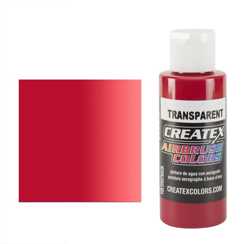 CreateX 5138 karmínovo červená priehľadná airbrush farba 60ml