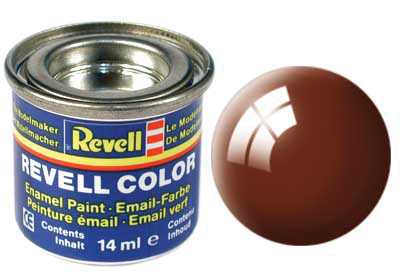 REVELL 80 Blatová hnedá lesklá syntetická modelárska farba (RAL8003), 14ml