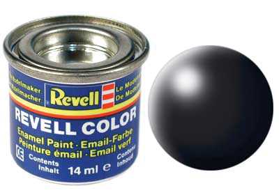 REVELL 302 Hodvábna čierna syntetická polomatná modelárska farba (RAL9005), 14ml