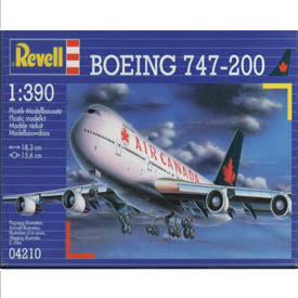 Revell Boeing 747-200 Air Canada Model Set lietadlo 1:390, 60 dielov